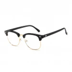 Cheap Clear Lens Fashion Newest Sunglasses 2021 Eyeglasses Frame Vintage Semi Rimless Optical Spectacle Frame Black Sunglasses
