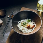 cheap japanese style ceramic ramen noodle bowls set with chopsticks