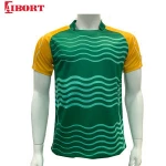Cheap NZ Green Yellow Custom National Sublimate Short Sleeve Rugby Shirt Sublimation Print Rugby Team Jersey Uniform