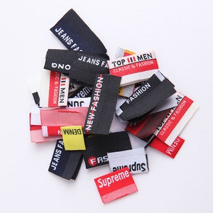 Cheap price centre fold woven label black 100% clothing professional manufacturer