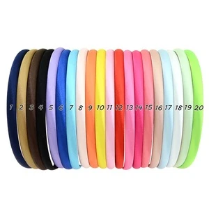 Cheap Solid Color Grosgrain Ribbon Headband Hoop Kids Hairband Wholesale
