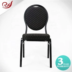 Cheap used hotel commercial stackable metal steel padded black banquet stacking chairs