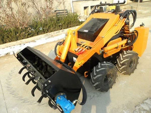 China powerful Mini Loader with Rotary Plow for narrow working environment