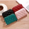 China wholesale Leather wallet quilting design ladies purse women card holder