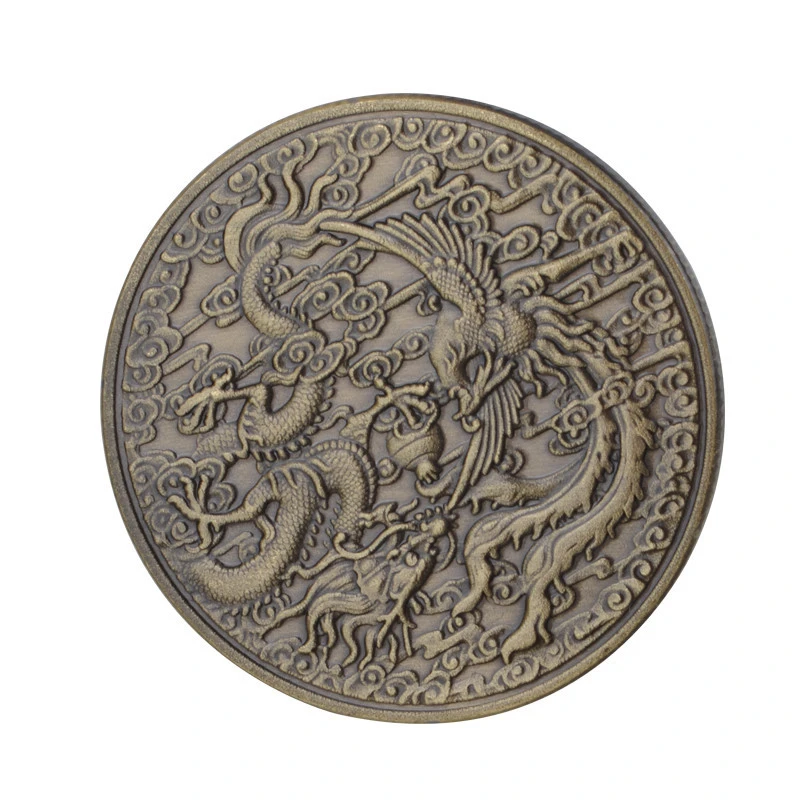 Chinese Factory Makes Antique Old Coins Souvenir 3D Dragon Blank Challenge Coin