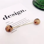 Chinese Sticks Resin Square Ball Decorative Copper Hair Sticks With Acetate Ball Cute Hair Chopsticks For Women Hair Styles