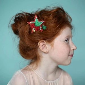 Christmas baby girl hairpins Christmas party glitter barrettes