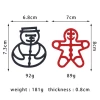 Christmas snowman gingerbread man shape heat resistant hot pot dish holder mat trivet silicone place mat