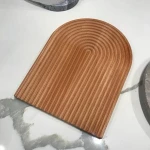 CL1D-KUW001 Japanese Style Beech Wood Swirl Chopping Block Bread Dessert Tray Non-Slip Cutting Board Kitchen Home Decoration