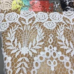 classic flower embroidery 100% polyester fabric in ready goods with colors wedding dress