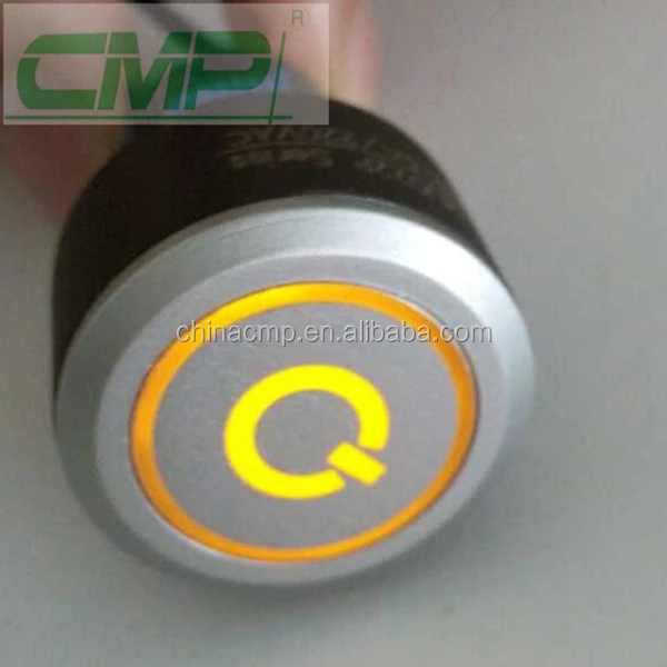 CMP waterproof 22mm illuminated 6 color plastic power switch button