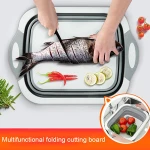 Collapsible Chopping Block Foldable Cutting Board Kitchen Silicone Cutting Board Fruit Washing Basket With Draining Plug