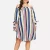 Import Cotton Plus Size  Off Shoulder Stripe Shirt Knot Cuff Beach Women Casual Dress from China