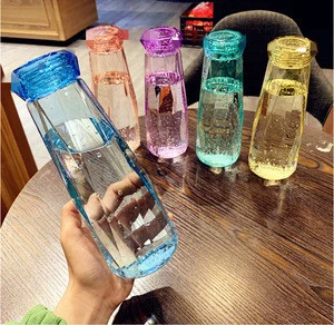 Creative sport Glass Water Bottle Colorful Crystal Diamond Couple Cup Water Glass Gift Cute Crystal Water Bottle