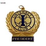 Custom 3D Medallions Rotary International President Design With Cut Outs In Antique Bronze Plating