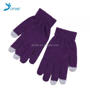 Custom Capacitive Mobile Smart Phone Tablet Cotton Warm 3 Fingers Knitted Winter gloves Touch screen Gloves