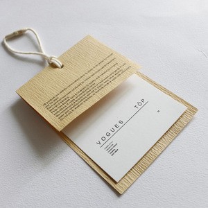 custom clothing natural recycled printing paper hangtag fashion design garment tags
