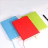 Custom High quality agenda leather debossed logo journal notebook with ribbon