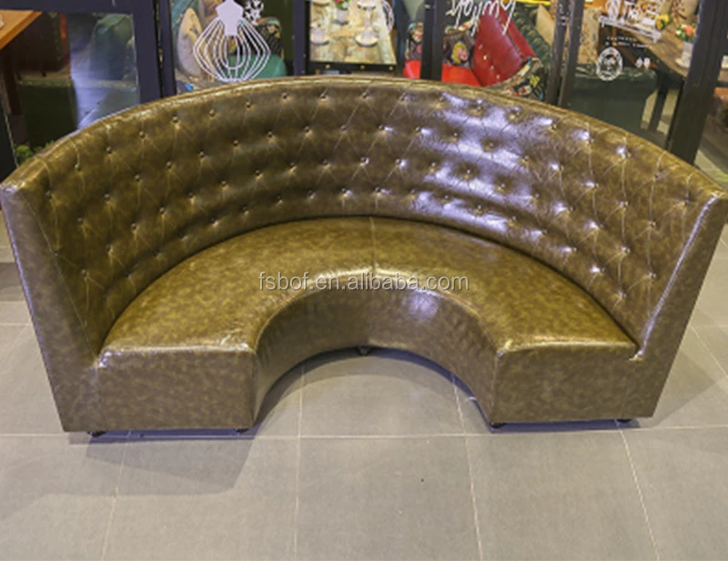Custom high quality modern furniture with high back seating round restaurant sofa booth