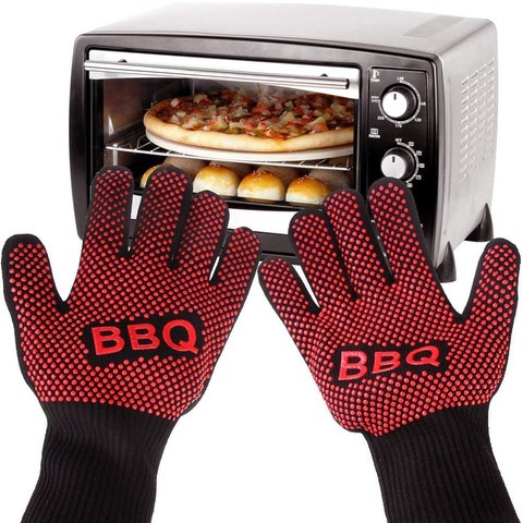 Custom Logo Design Oven Mittens 932 Heat Resistant Fire Proof Cooking Certificate Silicone Gloves 1487 Kitchen BBQ Mitts