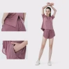 Custom Logo Soft women sportswear manufacturers casual yoga shorts and loose t shirt gym clothing set