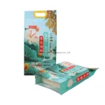 Custom Plastic Heat Seal Vacuum Dry Food Rice Grain Maize Soybean Peanut Salt Sugar Wheat Flour Bag with Handle