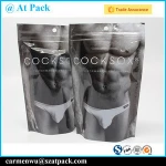 Custom printed plastic underwear packaging bag with ziplock