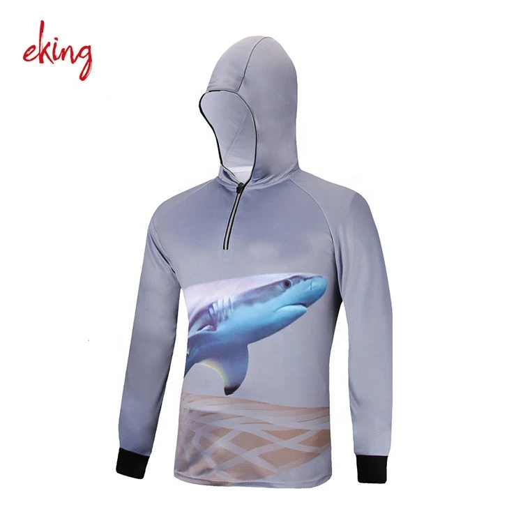 Custom Wholesale Blank Fishing Clothing Fishing Shirt with Hooded
