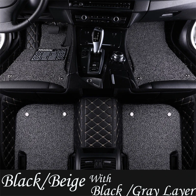 Customized 5d Car Mats Decorative  Double Layer Leather Car Floor Mats Suitable for 3 Series 5 Series  BMW Model Car Foot mats