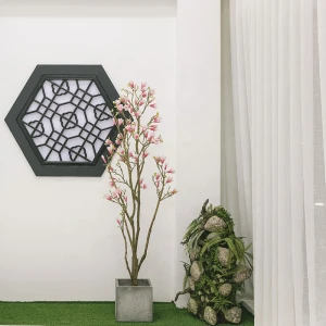 Customized Artificial Magnolia Flower For Interior Decoration Plastic Plant