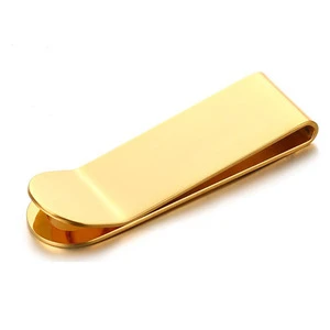 Customized Blank Stainless Steel Metal Crafts IP Plated Gold Money Clip