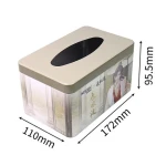 Customized Decor Rectangle Luxury Metal Iron Galvanized Napkin Box Tissue Box Cover Vintage Packaging Metal Tin Tissue Boxes