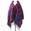 Customized flower pattern acrylic Woven poncho for winter