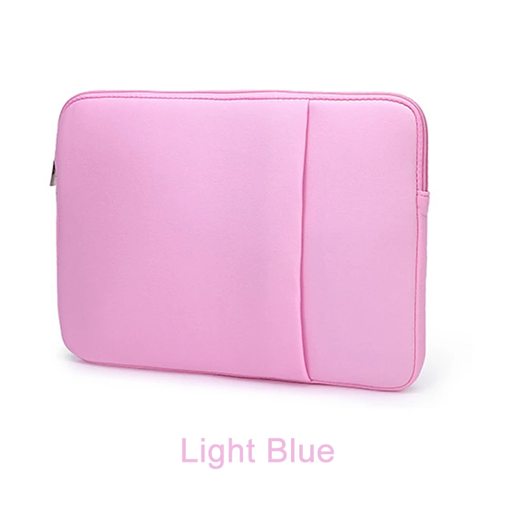 Customized Logo Sky Blue Light Soft Neoprene Protect Laptop Sleeve Case Bag
