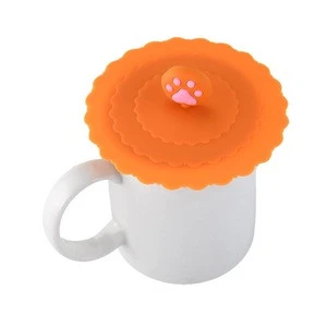 Cute Water Drinking Cup Lid Silicone Anti-dust Bowl Cover Cup Seals Glass Mugs  Heat Resistant Tea Cup Lids Diameter 10cm