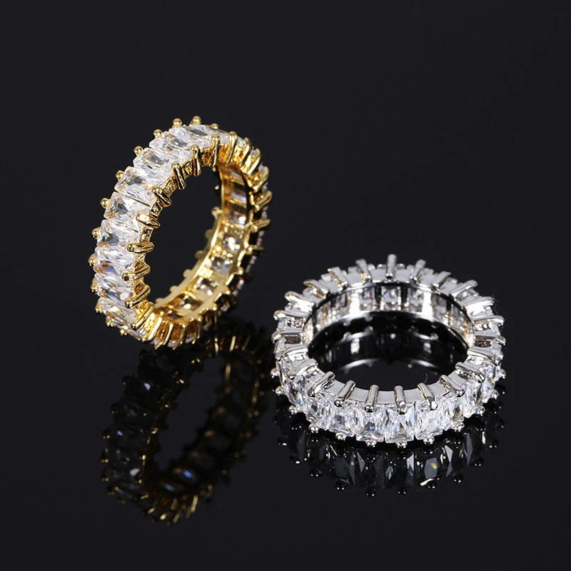 Cz Tennis O Ring Jewelry Diamond Baguette Cubic Zirconia Women Rings
