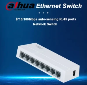 Dahua Compact Plug and Play 8-Port Unmanaged Desktop Fast Ethernet Switch 10/100Mbps Network Switch