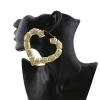 DAICY cheap wholesale fashion women big gold hoop bamboo earrings