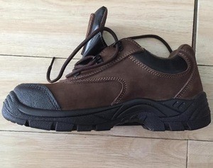 Dark Brown Nubuck Leather Low Cut Safety Shoes