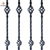 Decorative 1/2" Square Wrought Iron Basket Balusters Metal Stair Spindles for Sale