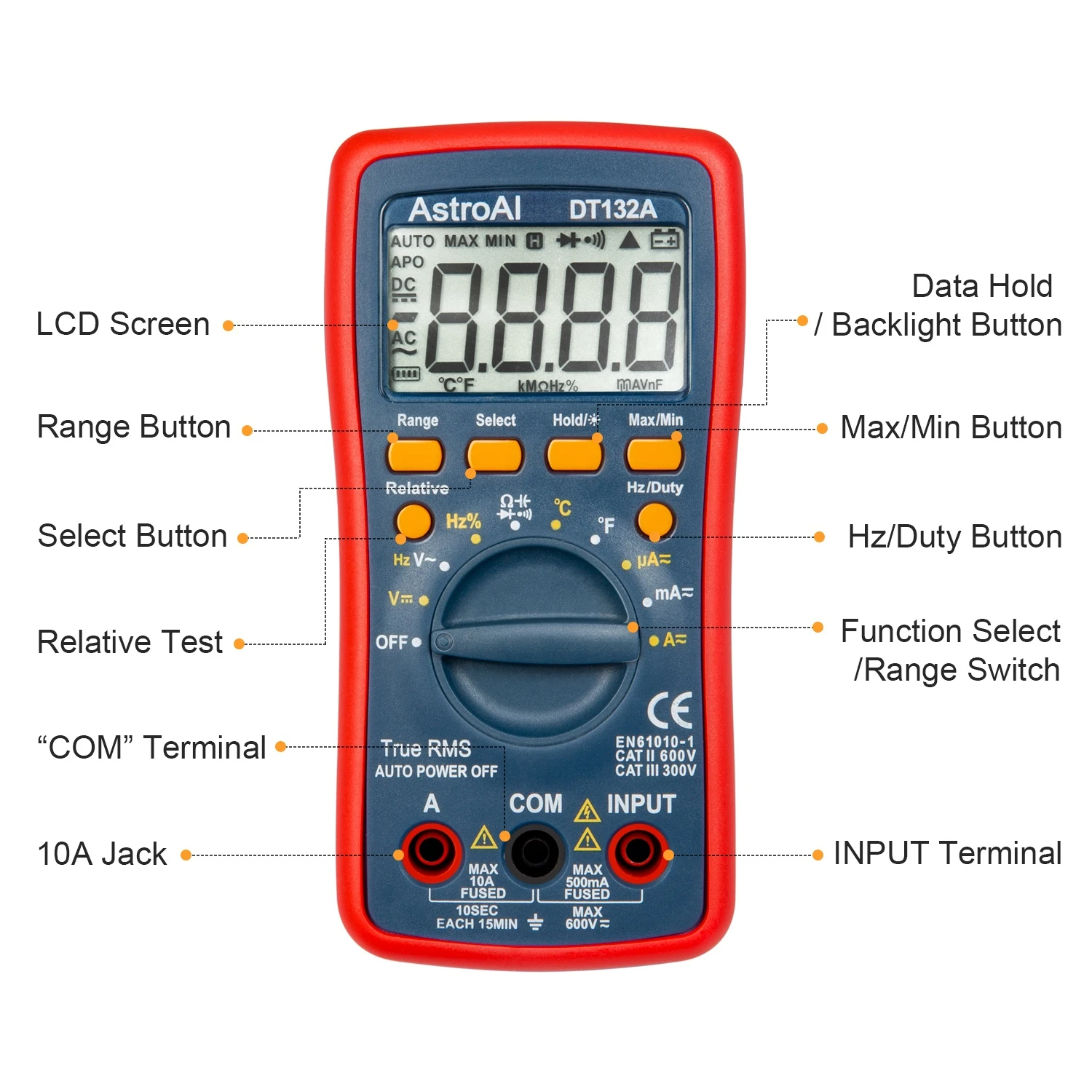 Digital Multimeter, TRMS 4000 Counts Volt Meter Manual and Auto Ranging