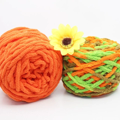 Dimuni High Quality Rich Soft Warm 100% Polyester Velvet Chenille Yarn For Crochet Knitting Chunky Yarn