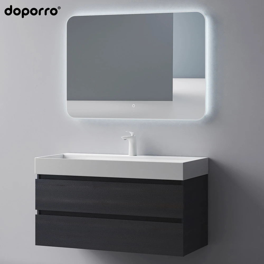 doporro french style hotel Villa new modern LED mirror bathroom vanity cabinet set