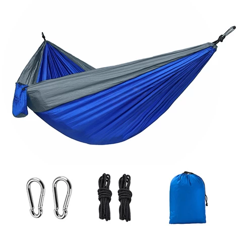 Double & Single Camping Hammock Portable Parachute Hammock Suitable Backpacking Gear with Tree Straps