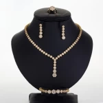 Echsio 2020 Milan Fashion Show Designer Jewelry Set High Quality Cubic Zirconia Wedding 4 Pcs Necklace Earrings Women CN023