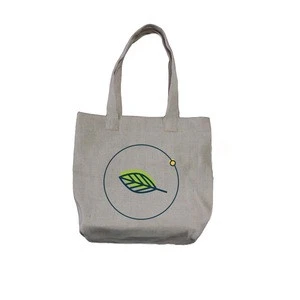 Eco-friendly Customized  Cotton  Hemp Cross Weaving Fabric Canvas Tote Bag