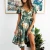Import Elegant floral print satin women dress Wrap v neck high waist summer dresses Sexy bow tie green female casual dress from China
