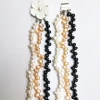 Elegant Shell Flower Buckle Multi-strand Freshwater Pearl Twisted Chain Necklace