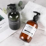 empty pet plastic 300ml 500ml amber lotion shampoo bottle hand wash bottles