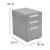 Import Ergonomic 3-Drawer Mobile Locking Filing Cabinet with Anti-Tilt Mechanism and Hanging Drawer for Legal &amp; Letter Files, Gray from USA